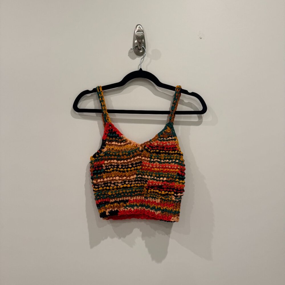 Ulla Johnson Handmade Multicolor Crochet Crop Top Cotton Silk Size S - Picture 2 of 4